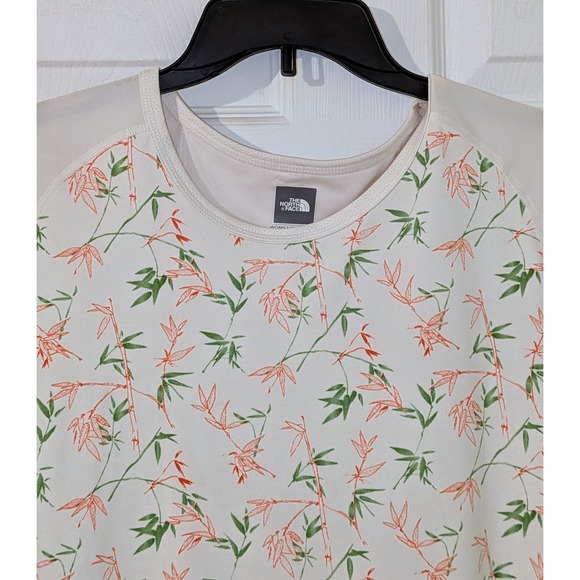 The North Face Womens Casey Raglan T Shirt White Bamboo Print UPF 30 Large NWT - Picture 3 of 9